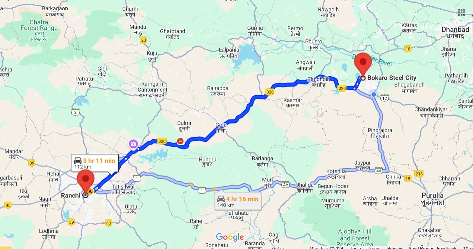 Bokaro to Ranchi Taxi Services